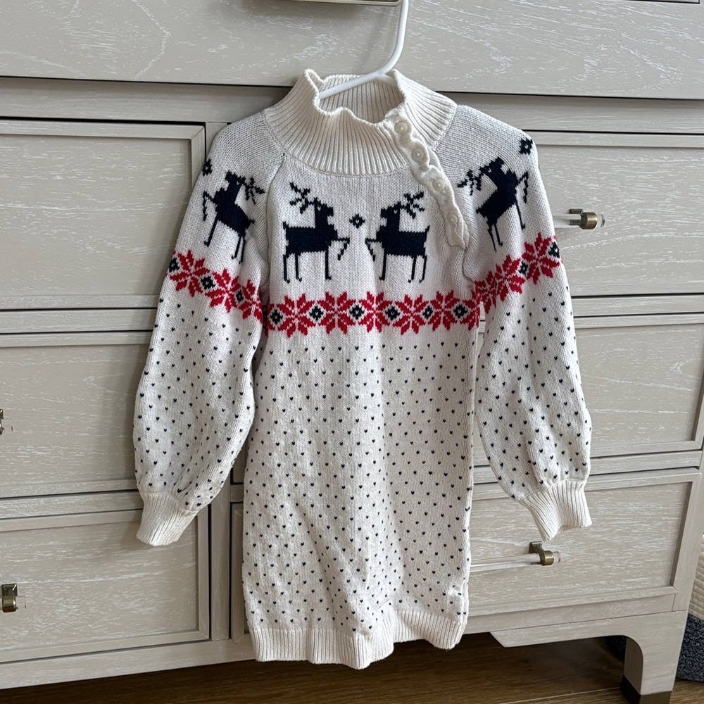Janie & Jack Reindeer Sweater Dress